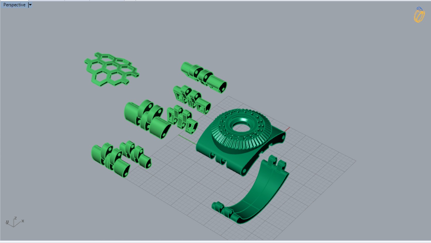 Luxury man Rolex design diamond ring model ror0016 3D print model_16