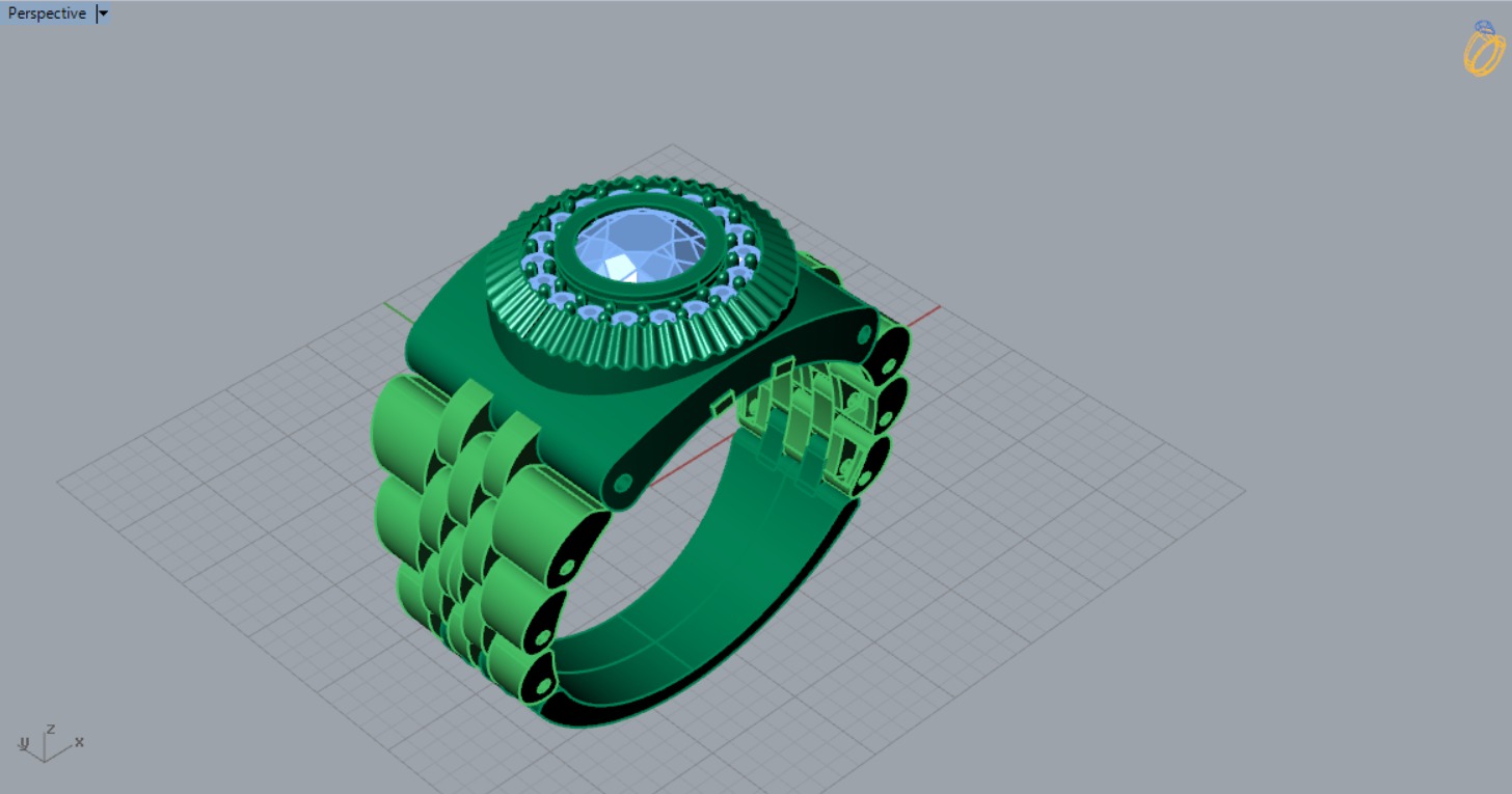 Luxury man Rolex design diamond ring model ror0016 3D print model_7