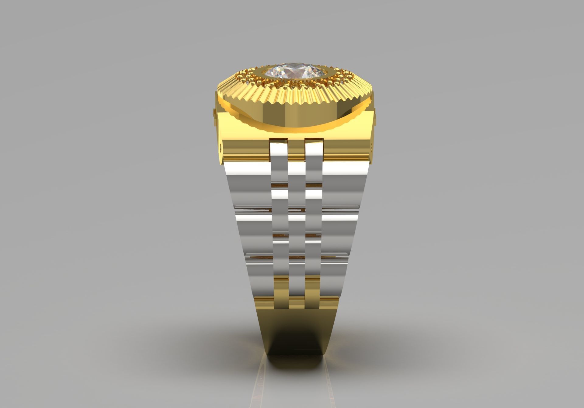 Luxury man Rolex design diamond ring model ror0016 3D print model_1