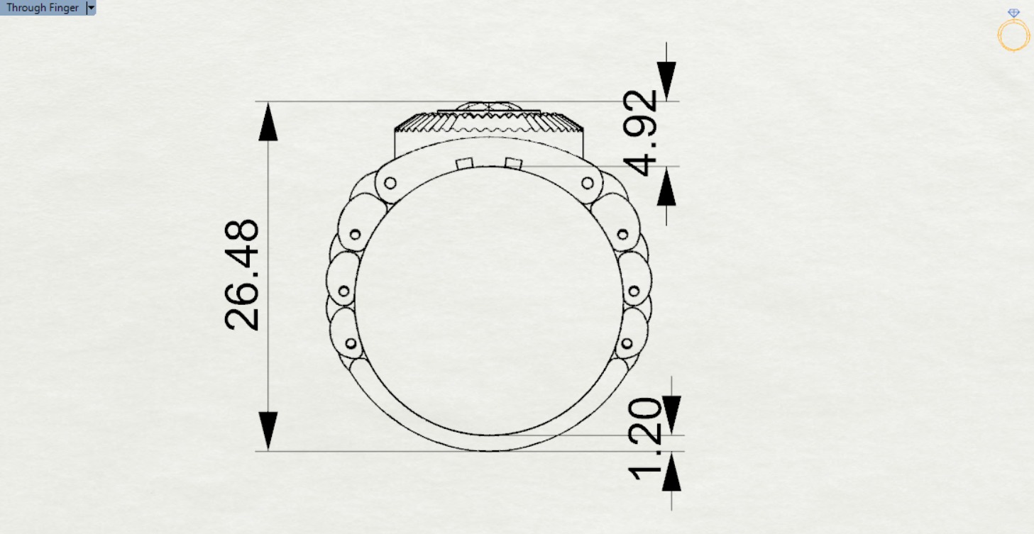 Luxury man Rolex design diamond ring model ror0016 3D print model_12