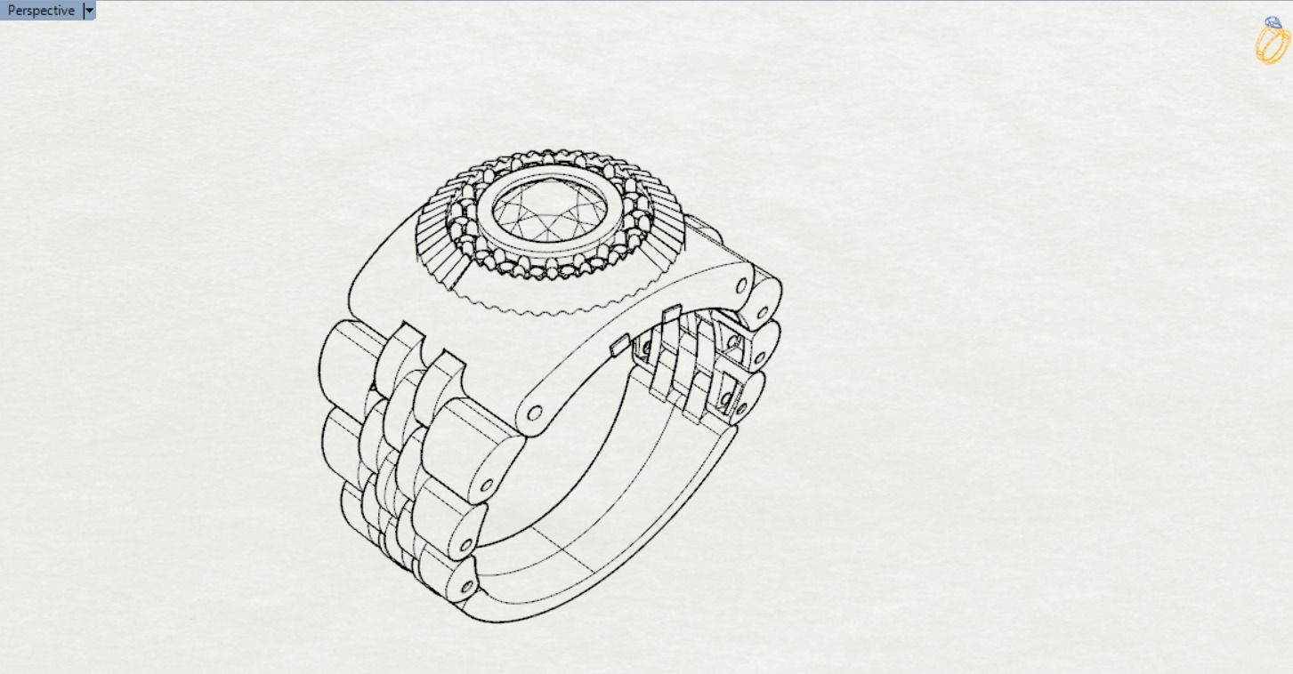 Luxury man Rolex design diamond ring model ror0016 3D print model_8