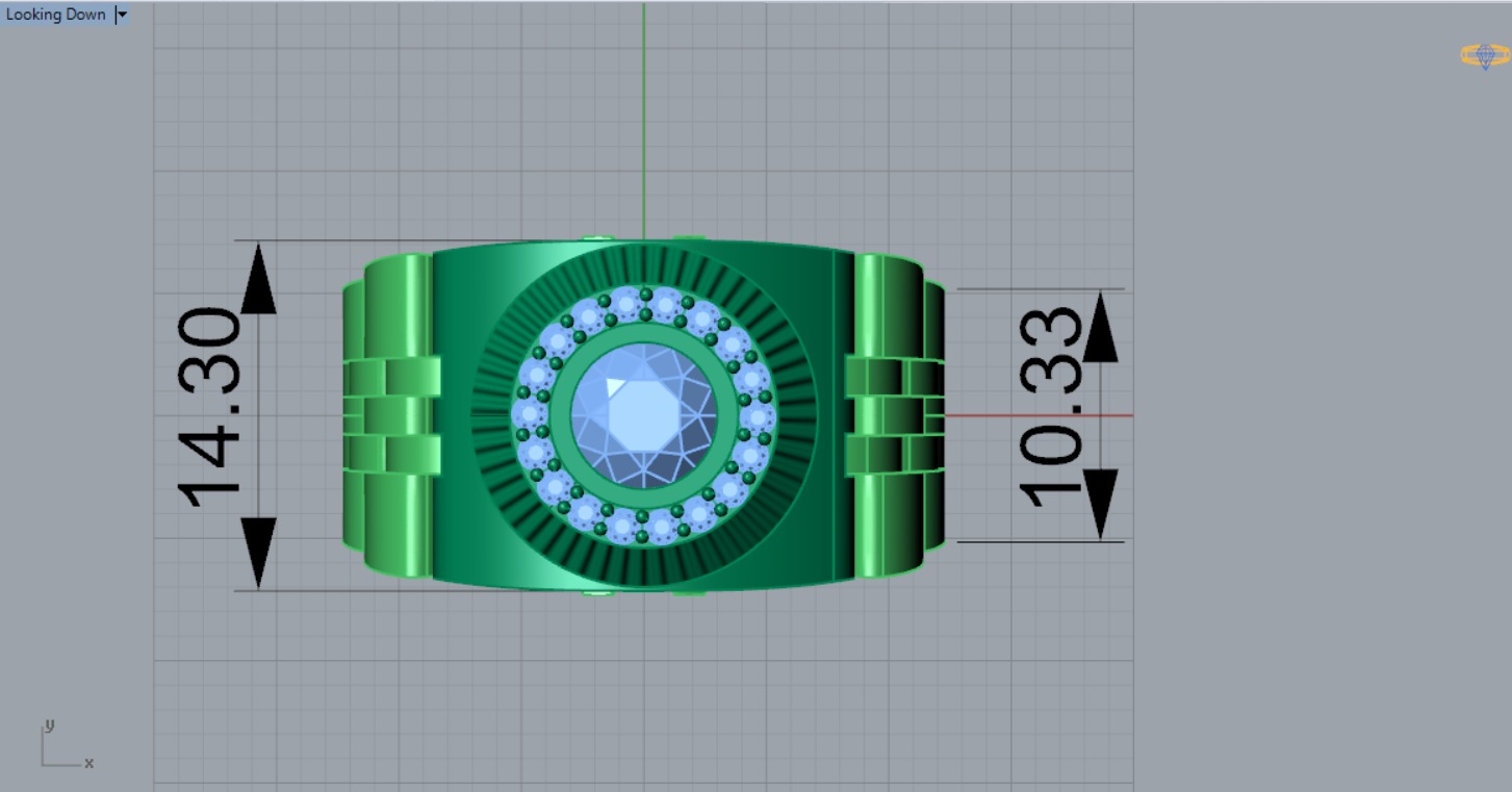 Luxury man Rolex design diamond ring model ror0016 3D print model_9