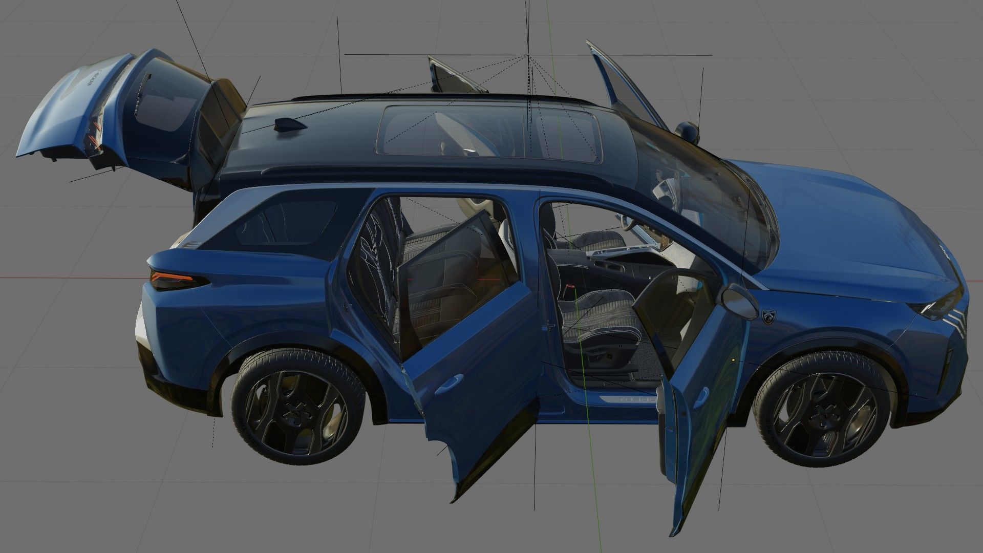 Peugeot 5008 e-5008 2025 with interior 3D model_26