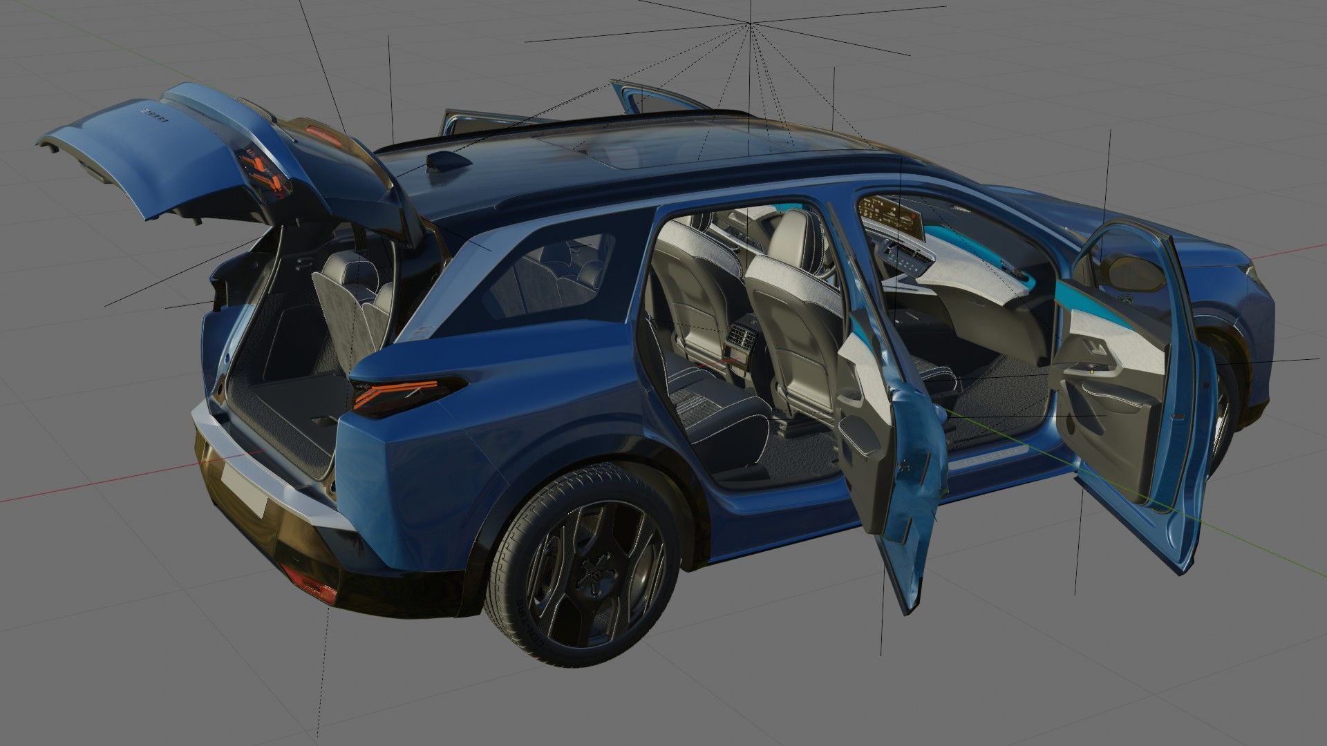 Peugeot 5008 e-5008 2025 with interior 3D model_25