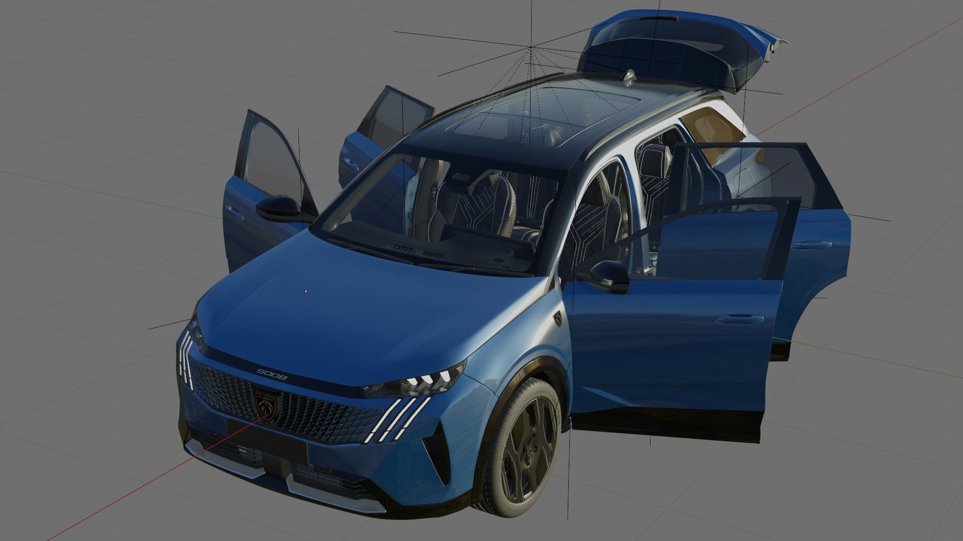 Peugeot 5008 e-5008 2025 with interior 3D model_27