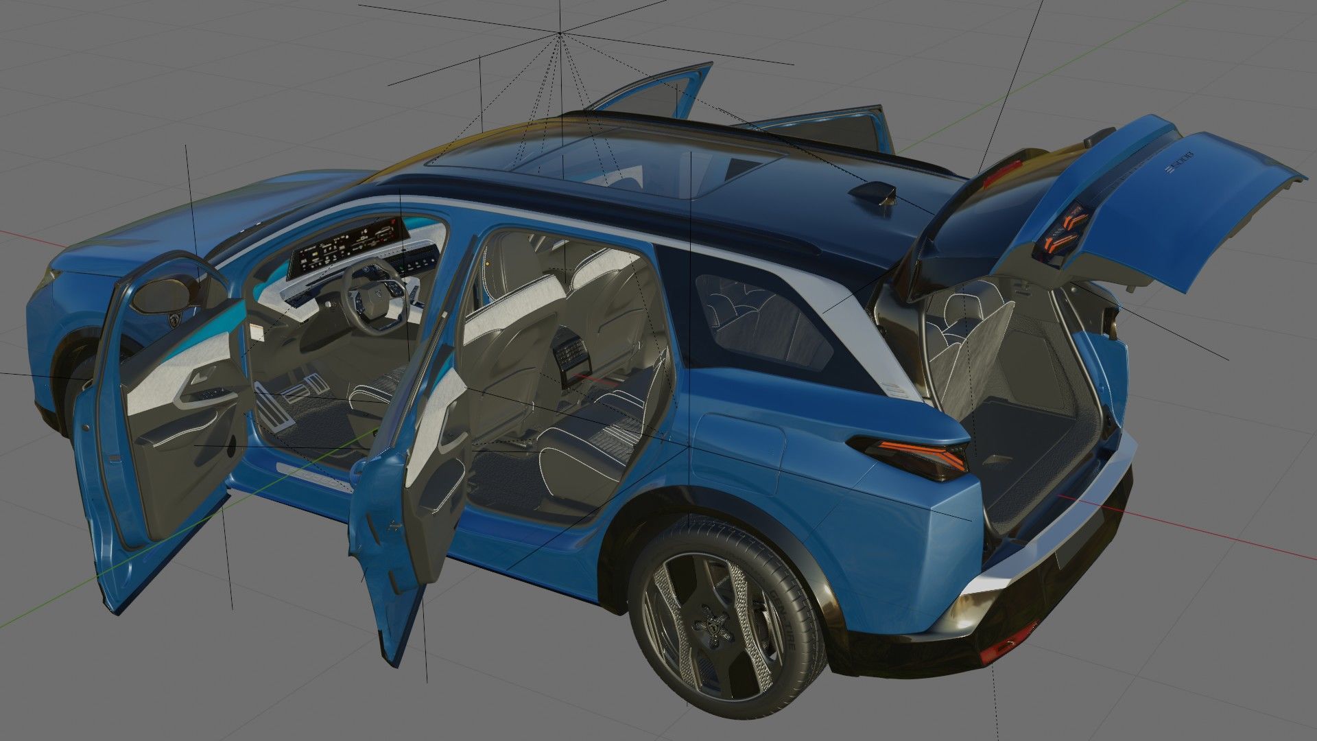 Peugeot 5008 e-5008 2025 with interior 3D model_24