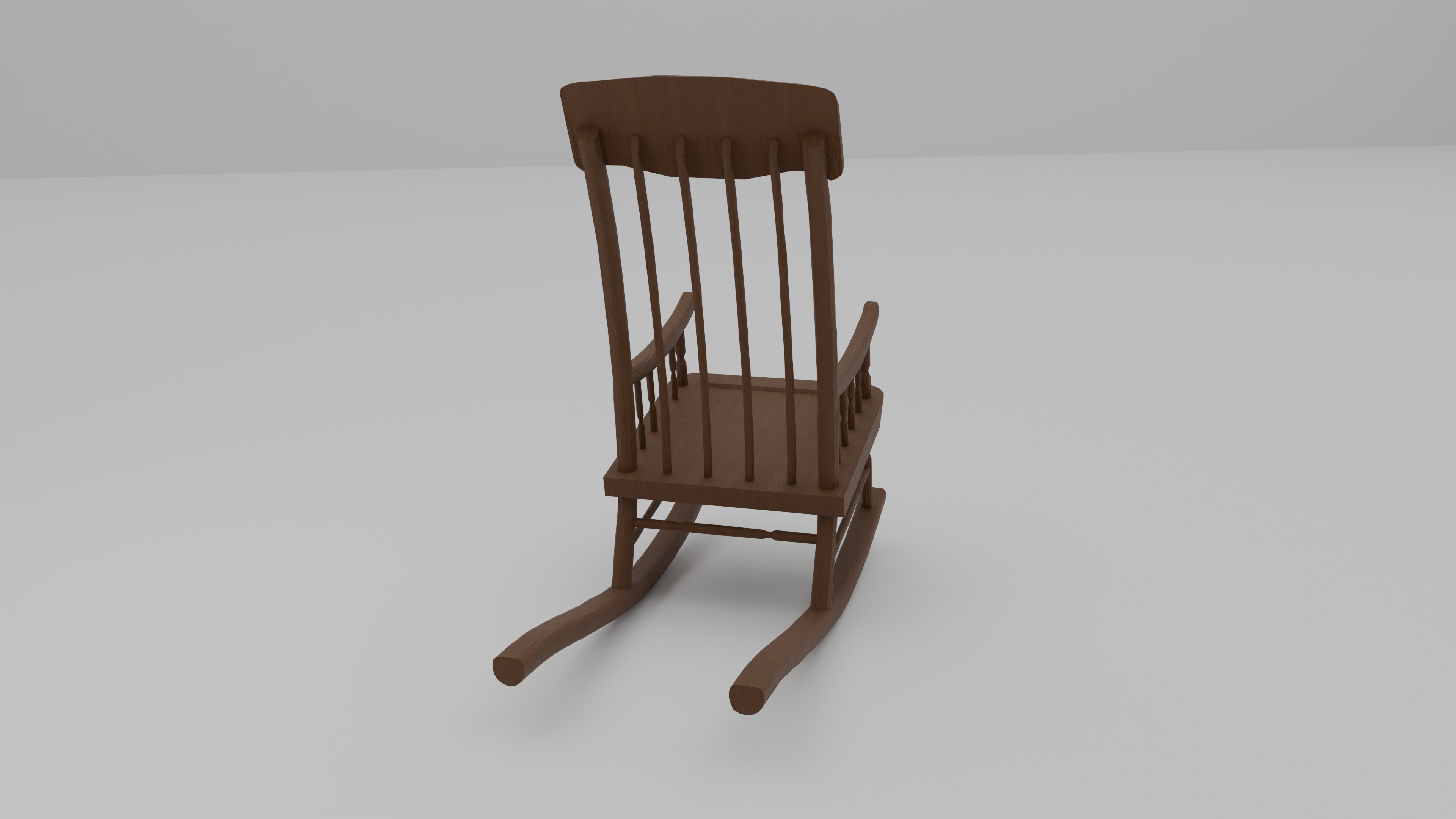 Rocking chair Low-poly 3D model_4