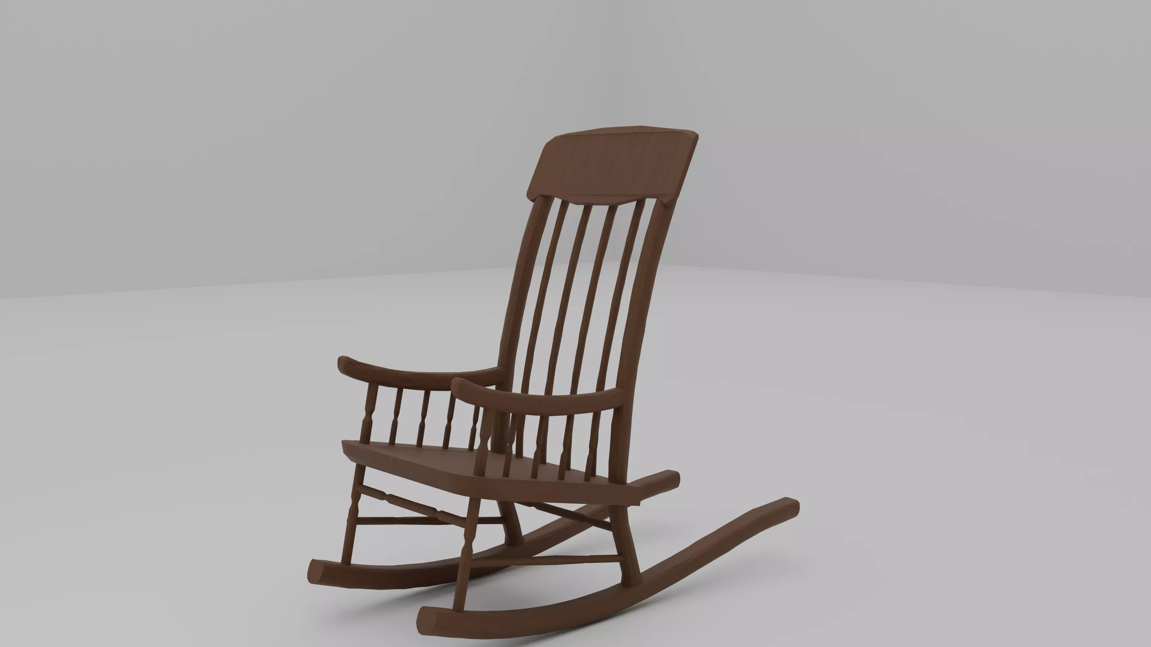 Rocking chair Low-poly 3D model_0