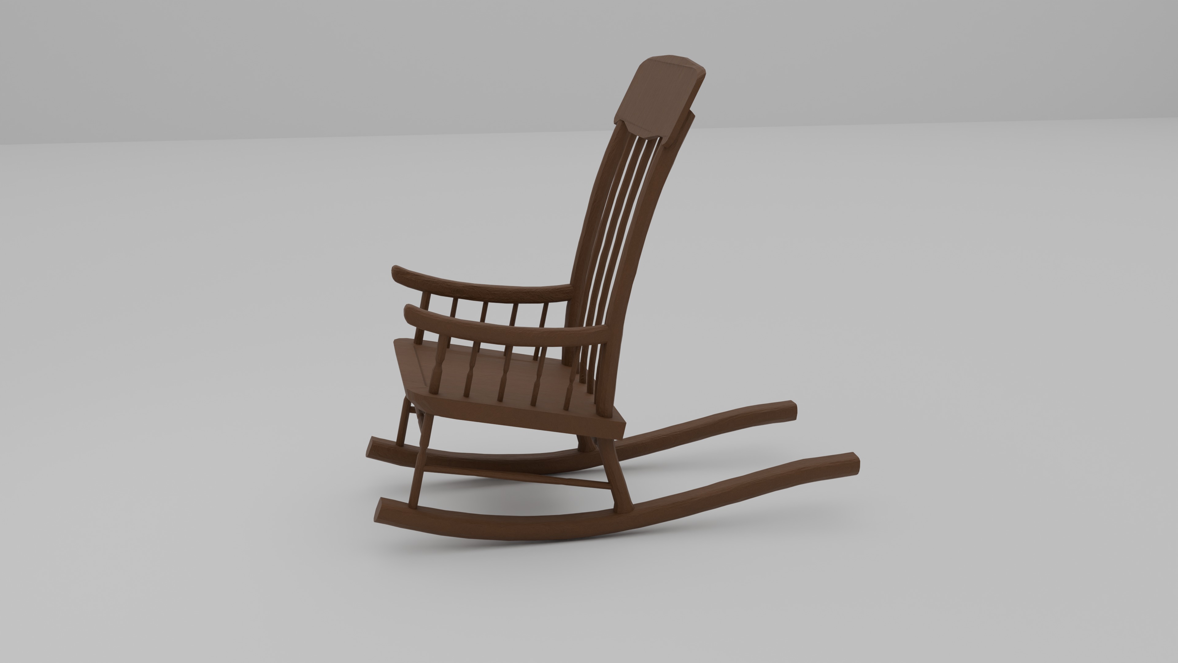 Rocking chair Low-poly 3D model_3