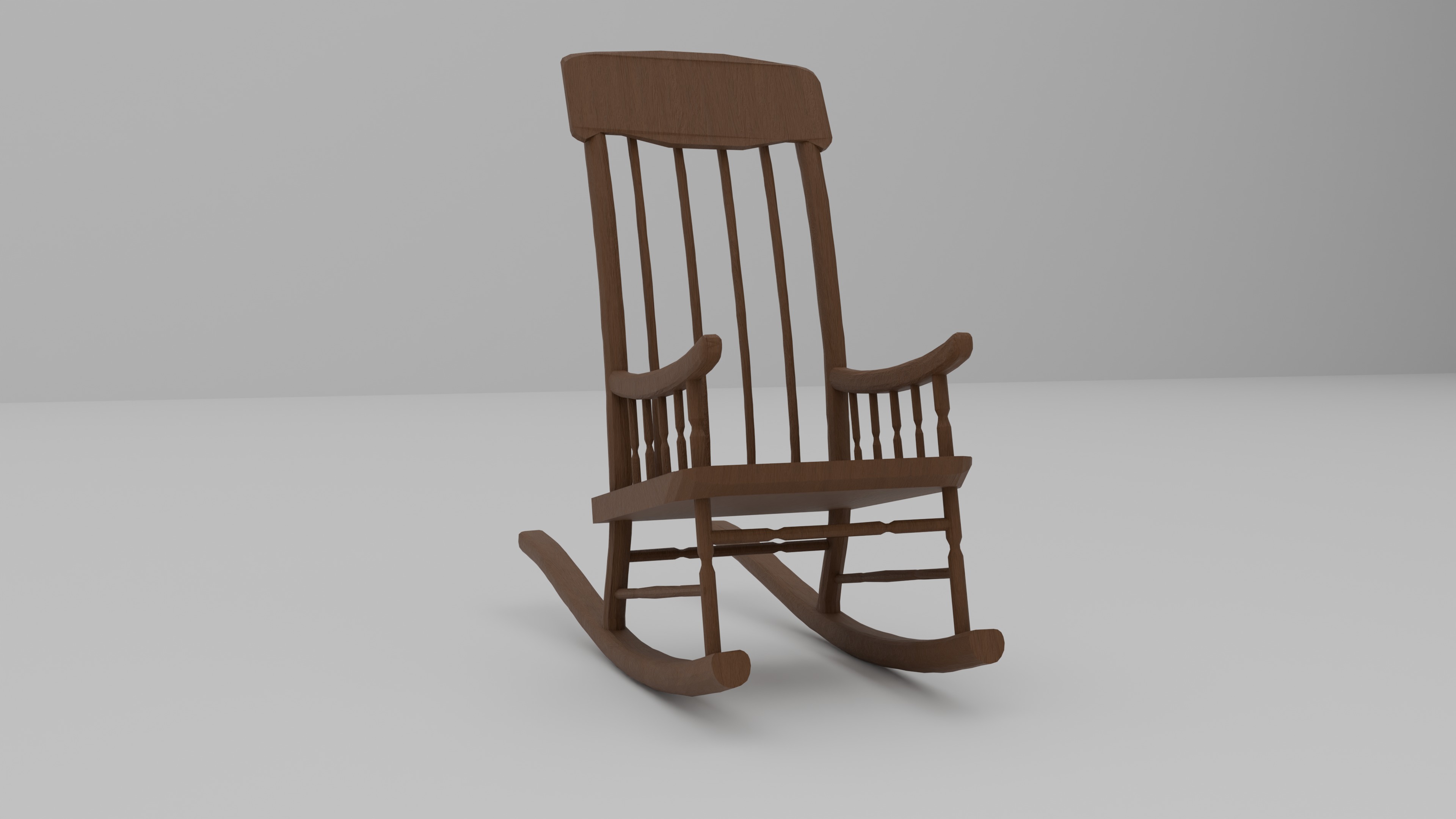 Rocking chair Low-poly 3D model_2