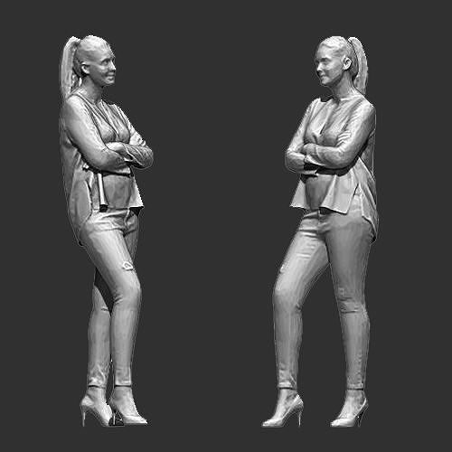 WOMAN F02 FIGURE DIORAMA 3D print model