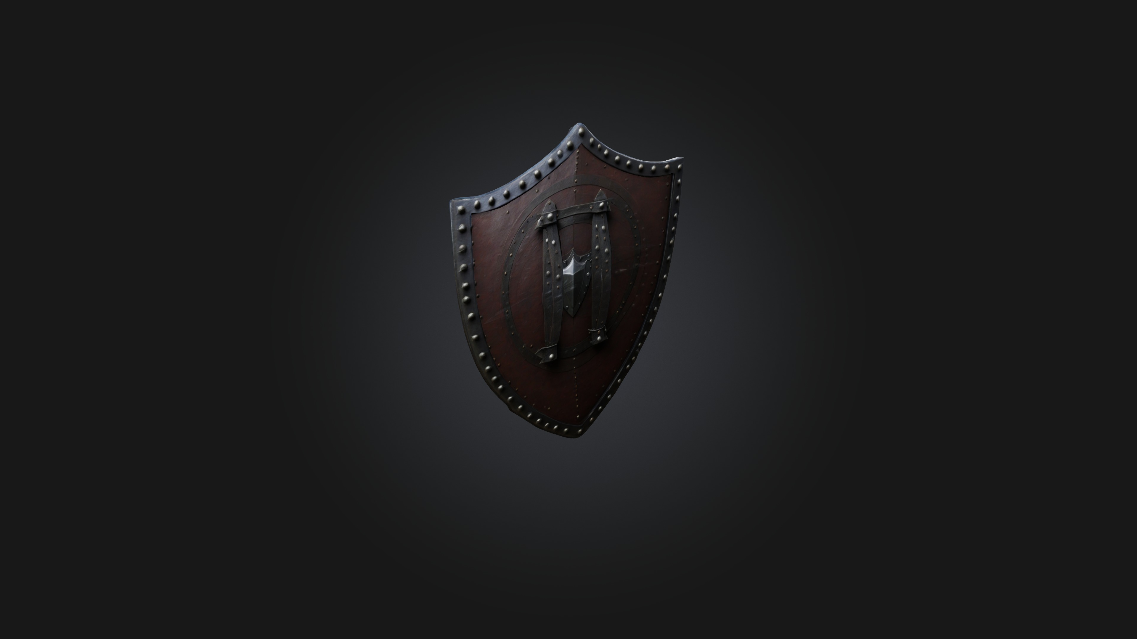 Spiked Shield Low-poly 3D model_3