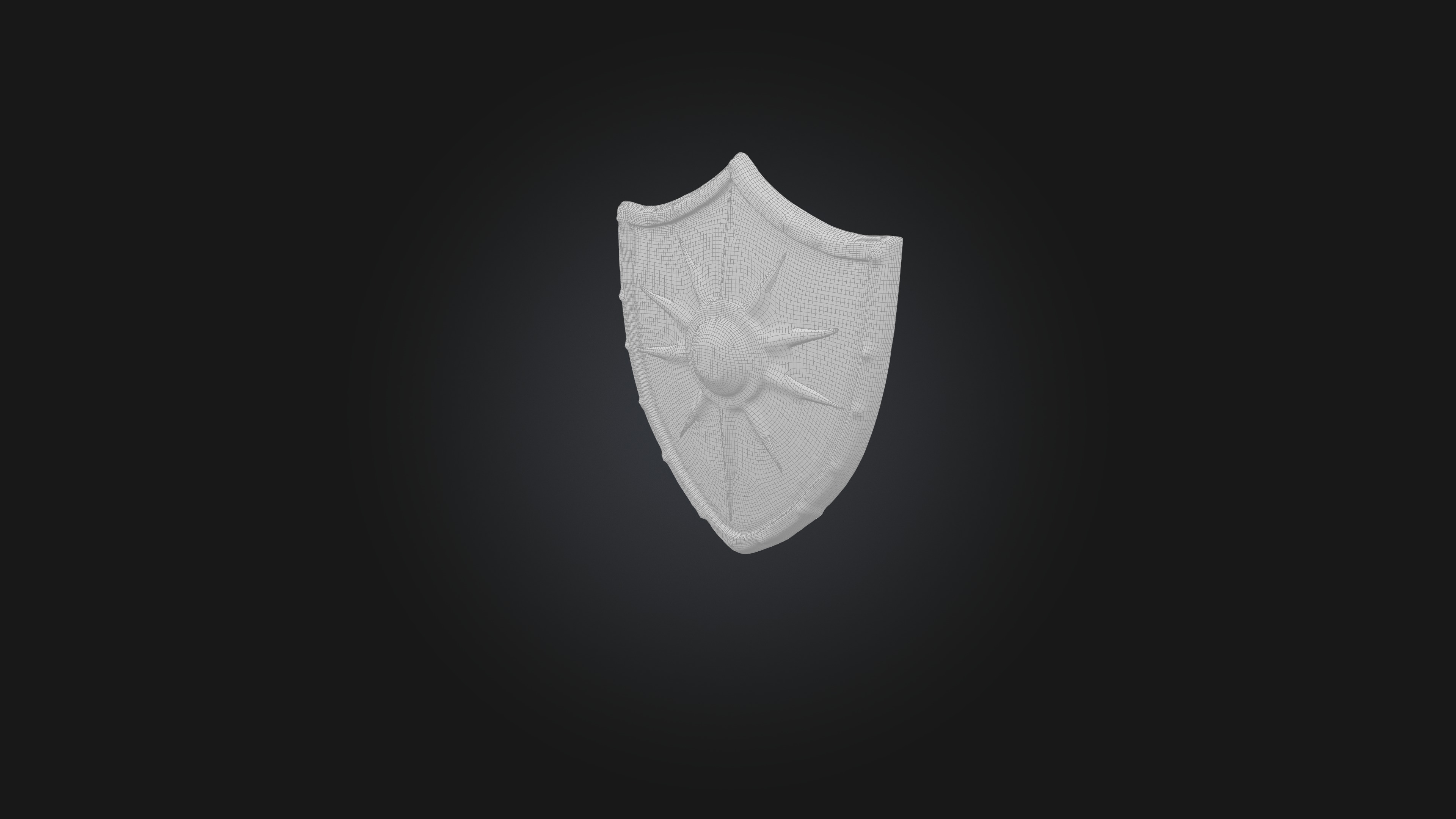 Spiked Shield Low-poly 3D model_1