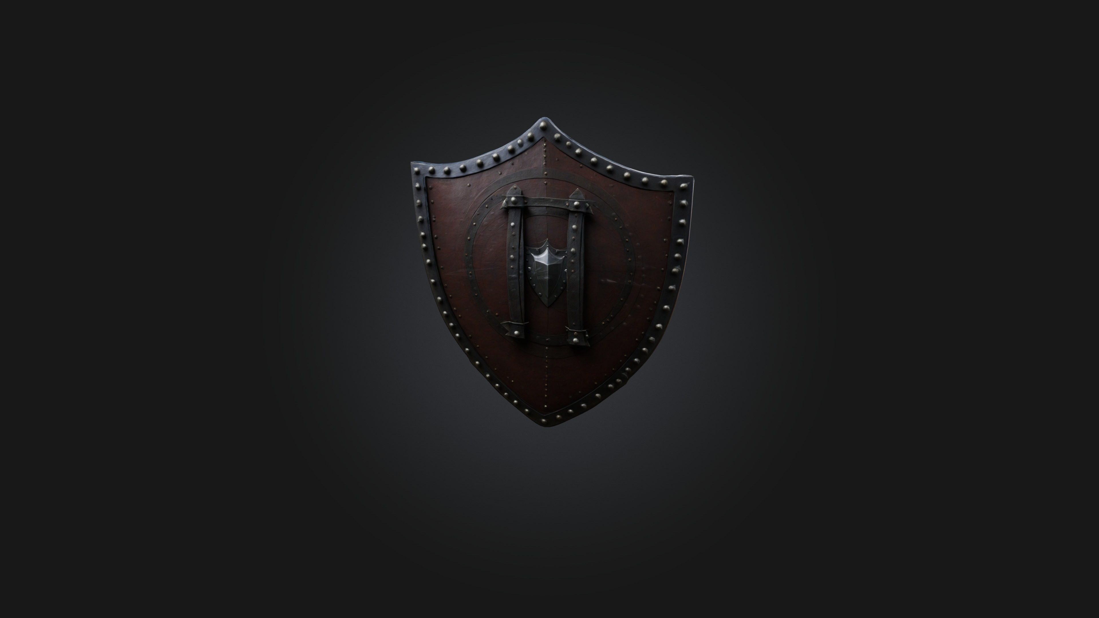 Spiked Shield Low-poly 3D model_4