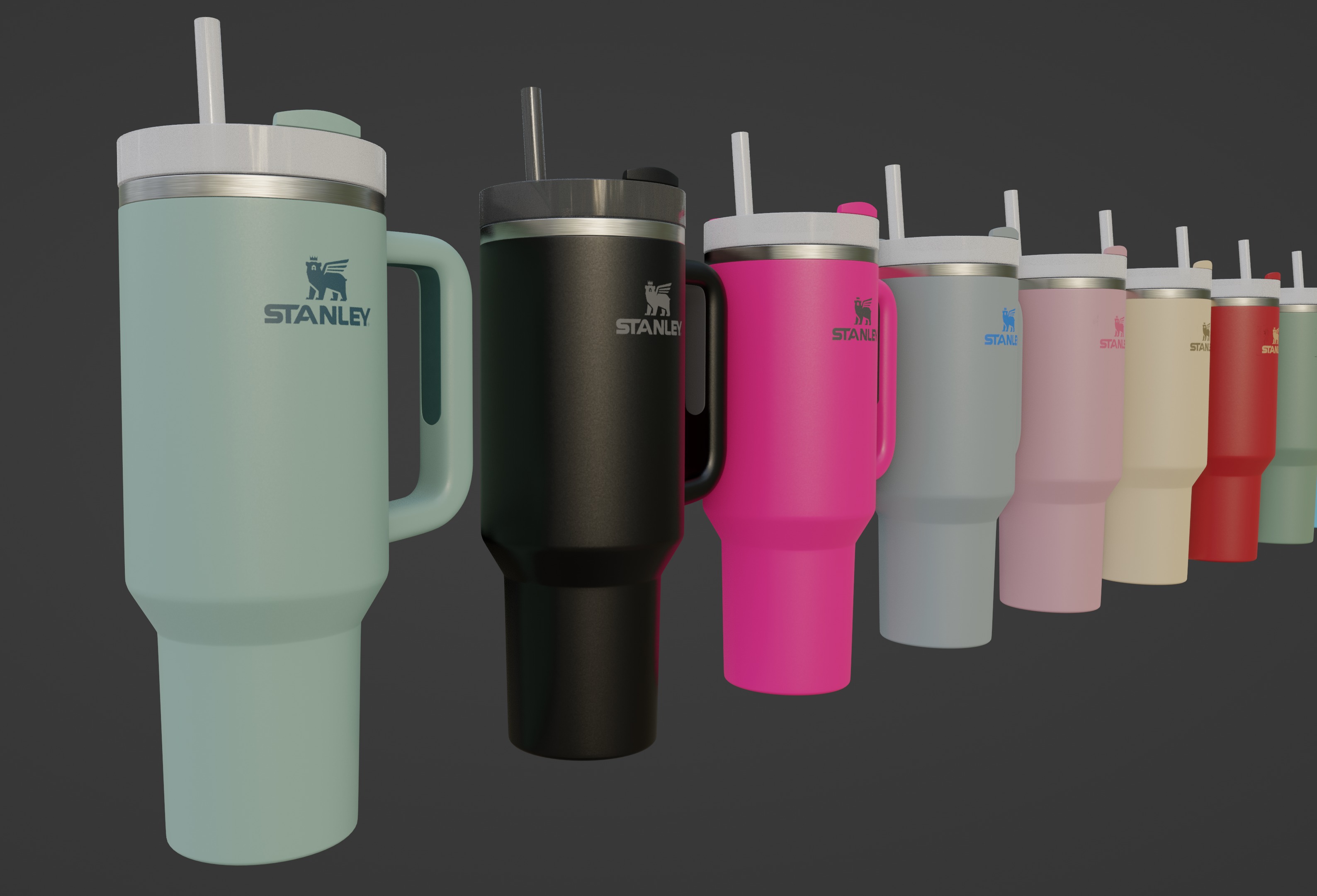 Stanley cup  Low-poly 3D model_14