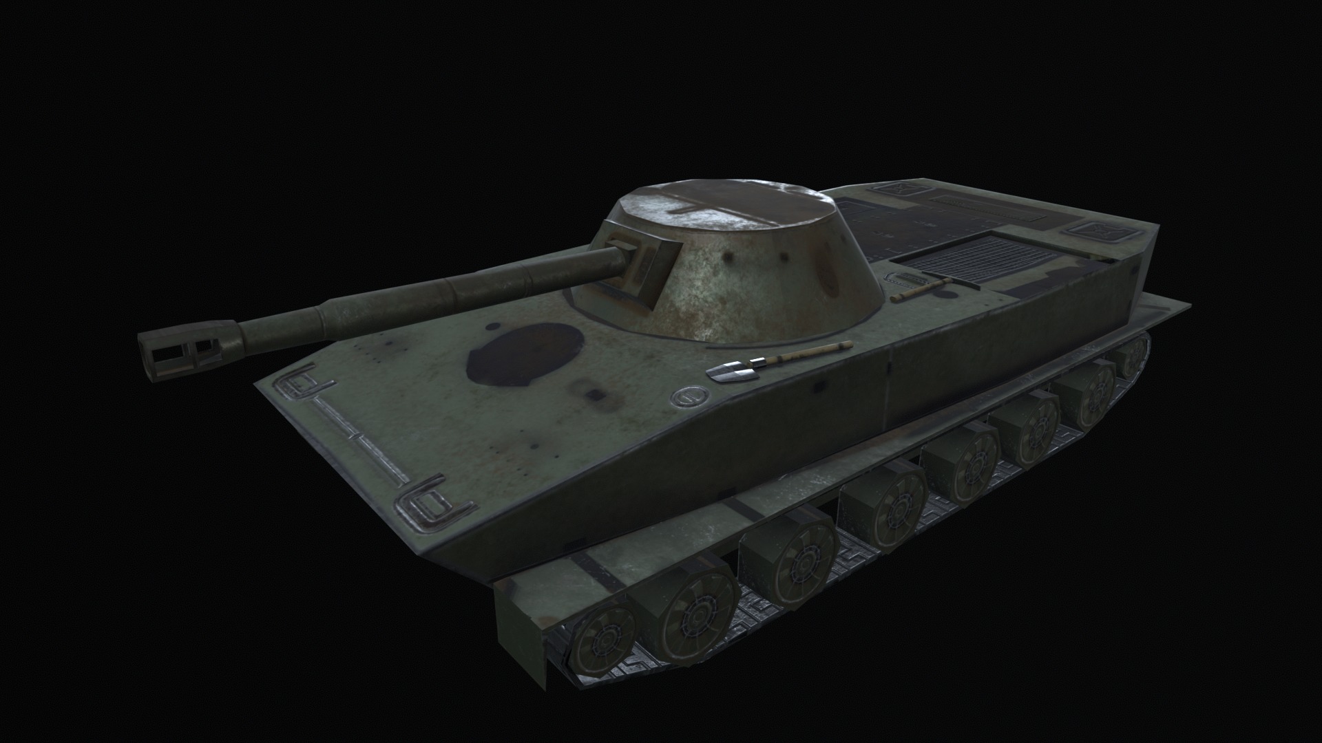 Asset - Army - PT 76 - 3D MODEL Low-poly Low-poly 3D model_45
