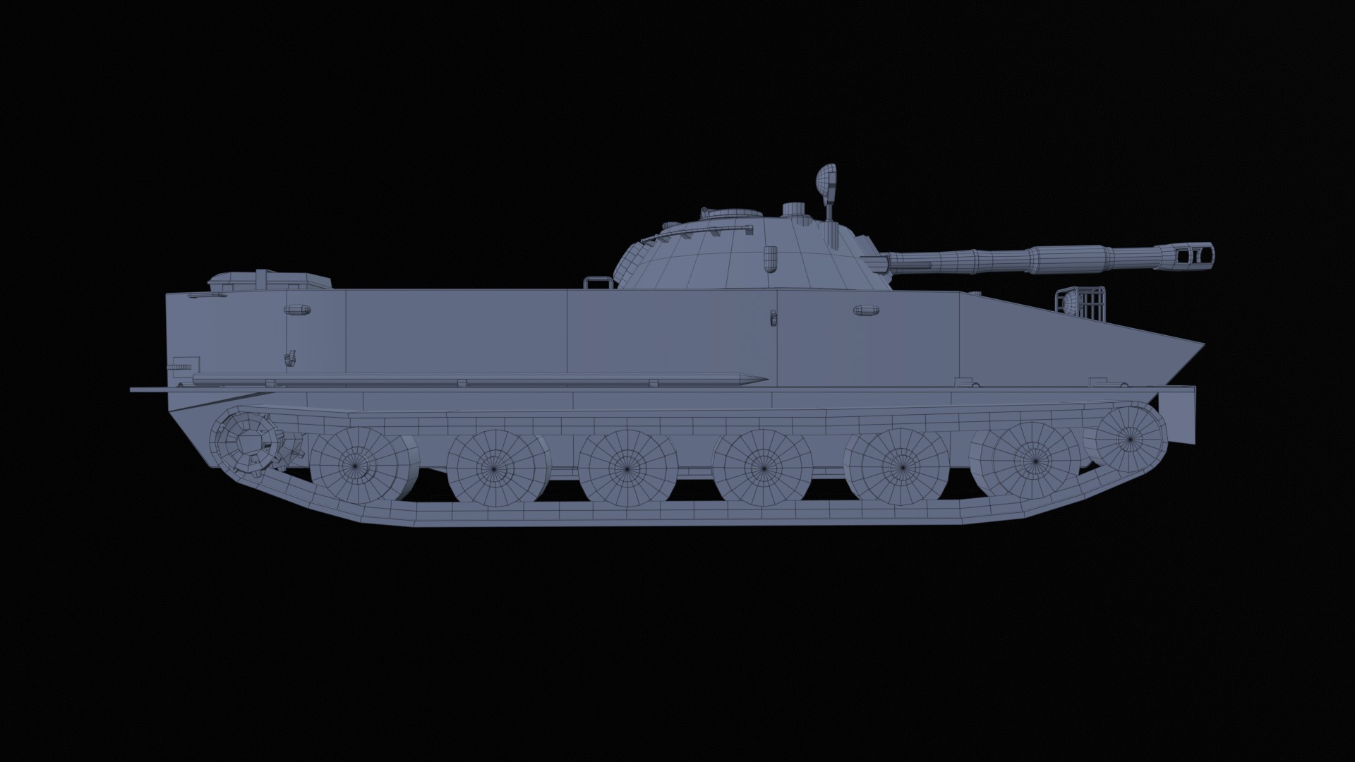 Asset - Army - PT 76 - 3D MODEL Low-poly Low-poly 3D model_19