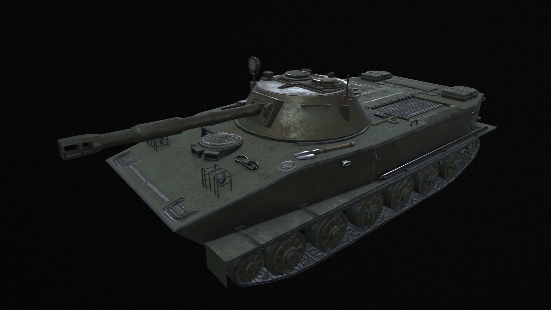 Asset - Army - PT 76 - 3D MODEL Low-poly Low-poly 3D model_8