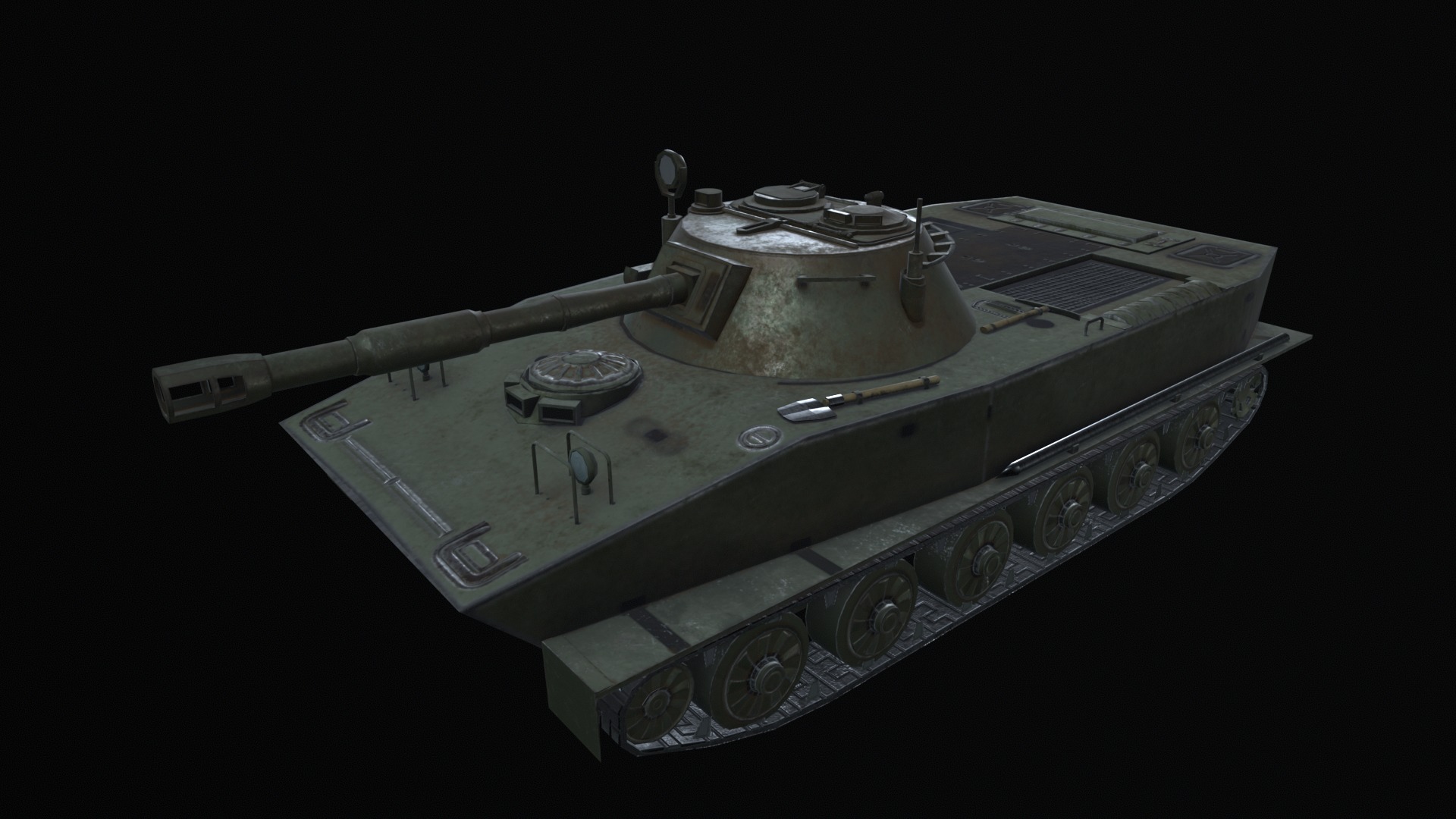 Asset - Army - PT 76 - 3D MODEL Low-poly Low-poly 3D model_26