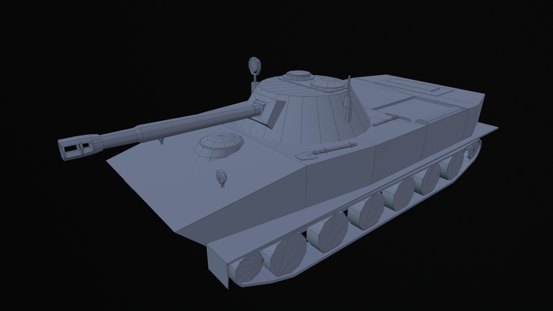Asset - Army - PT 76 - 3D MODEL Low-poly Low-poly 3D model_36