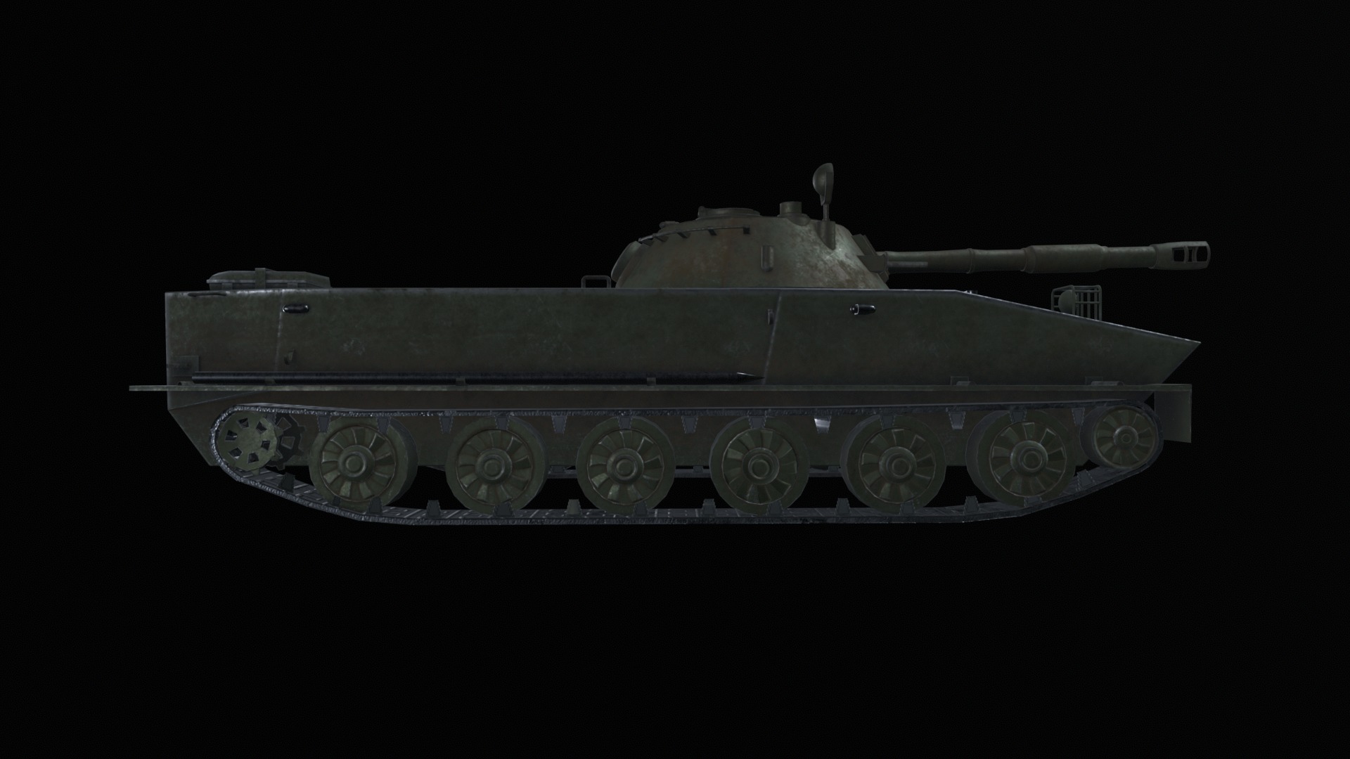 Asset - Army - PT 76 - 3D MODEL Low-poly Low-poly 3D model_48