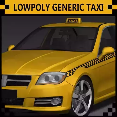 Generic Taxi Low-poly 3D model