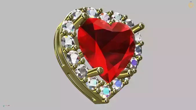 Heart Gem Earring 7 00mm