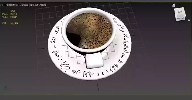 Low Poly Coffee Cup with Saucer