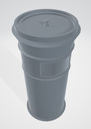 Trash can with cigarette holder Free 3D model_1