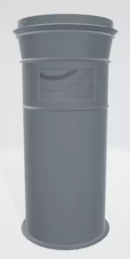 Trash can with cigarette holder Free 3D model_0
