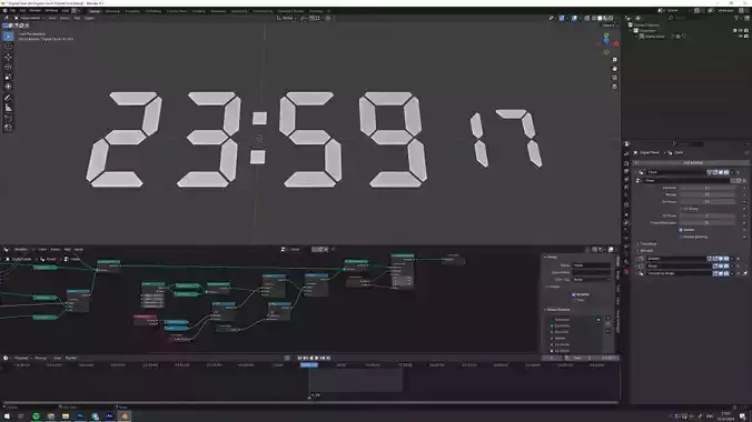 Parametric Digital Clock Blender Setup