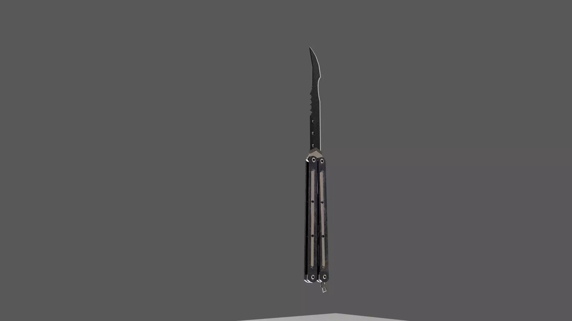 Butterfly Knife Low-poly 3D model_0