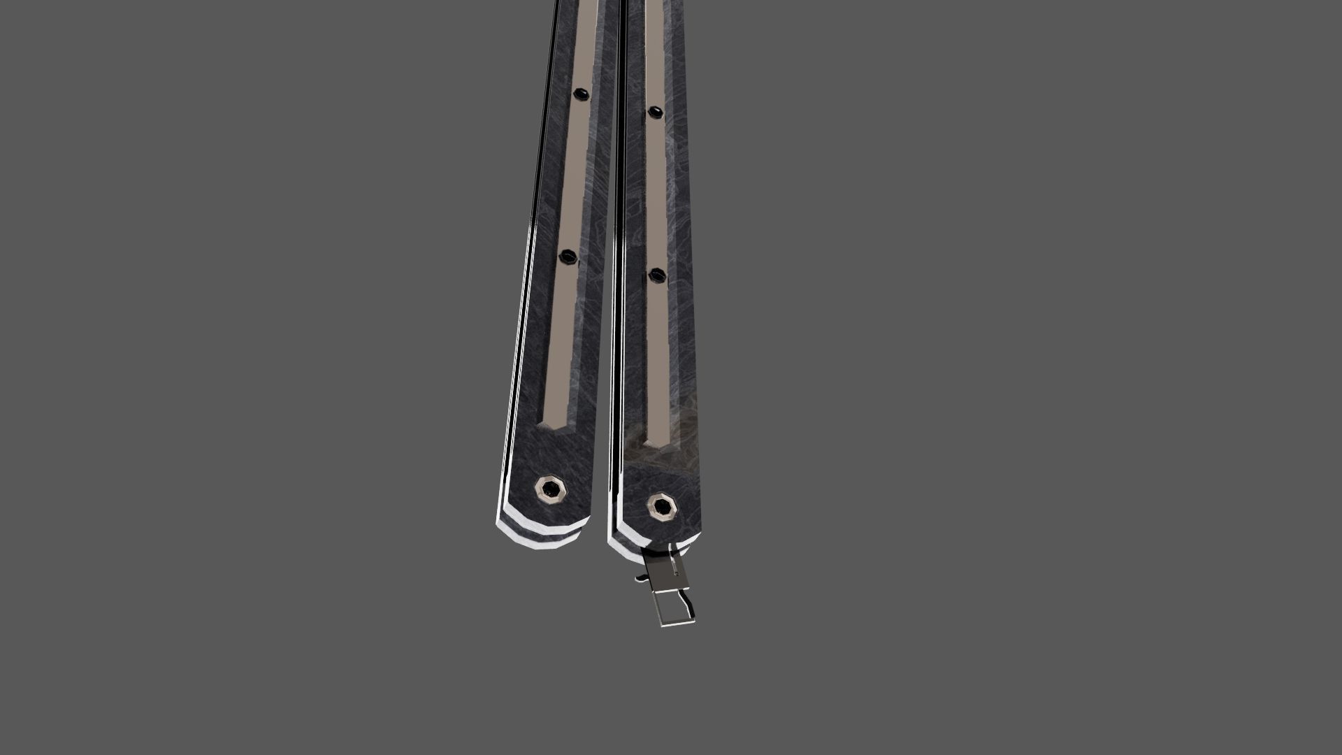 Butterfly Knife Low-poly 3D model_1