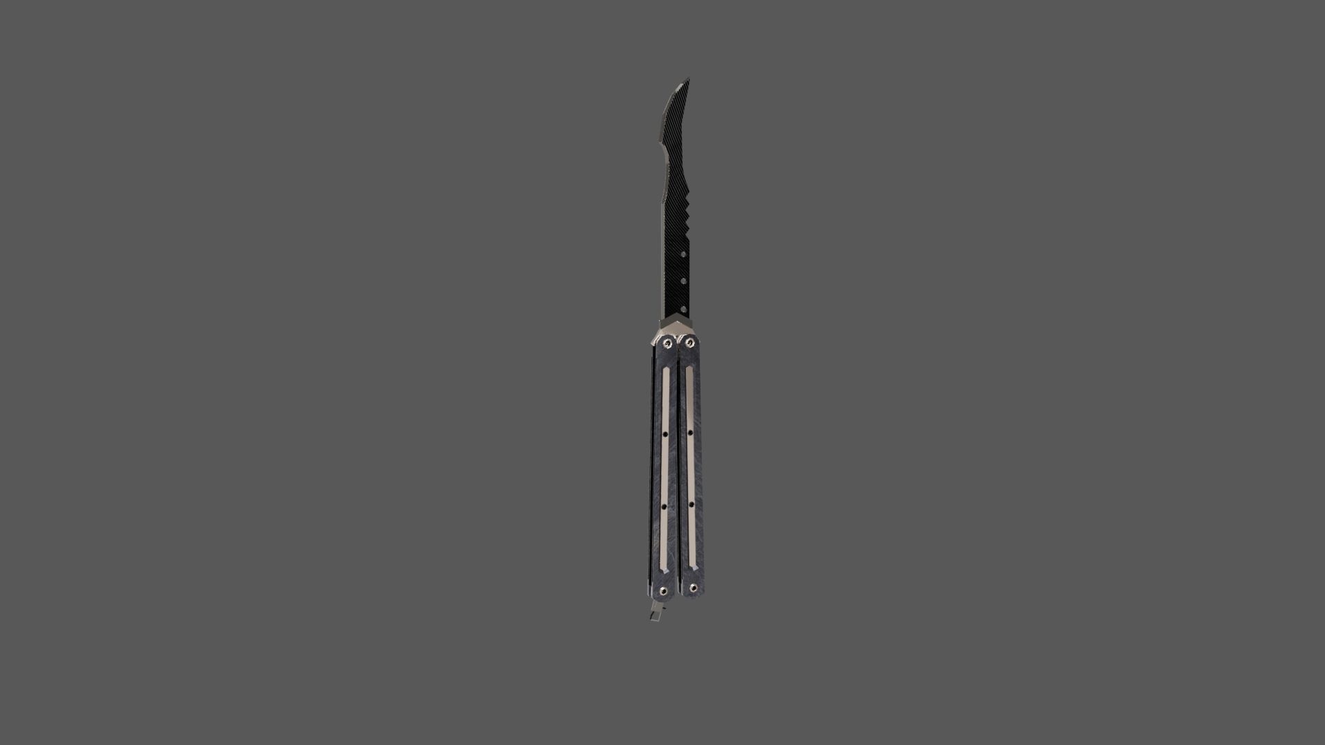 Butterfly Knife Low-poly 3D model_7