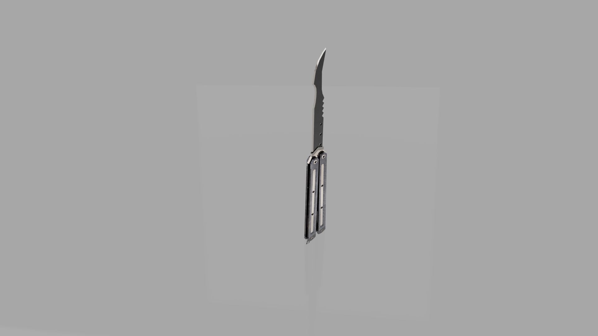 Butterfly Knife Low-poly 3D model_6