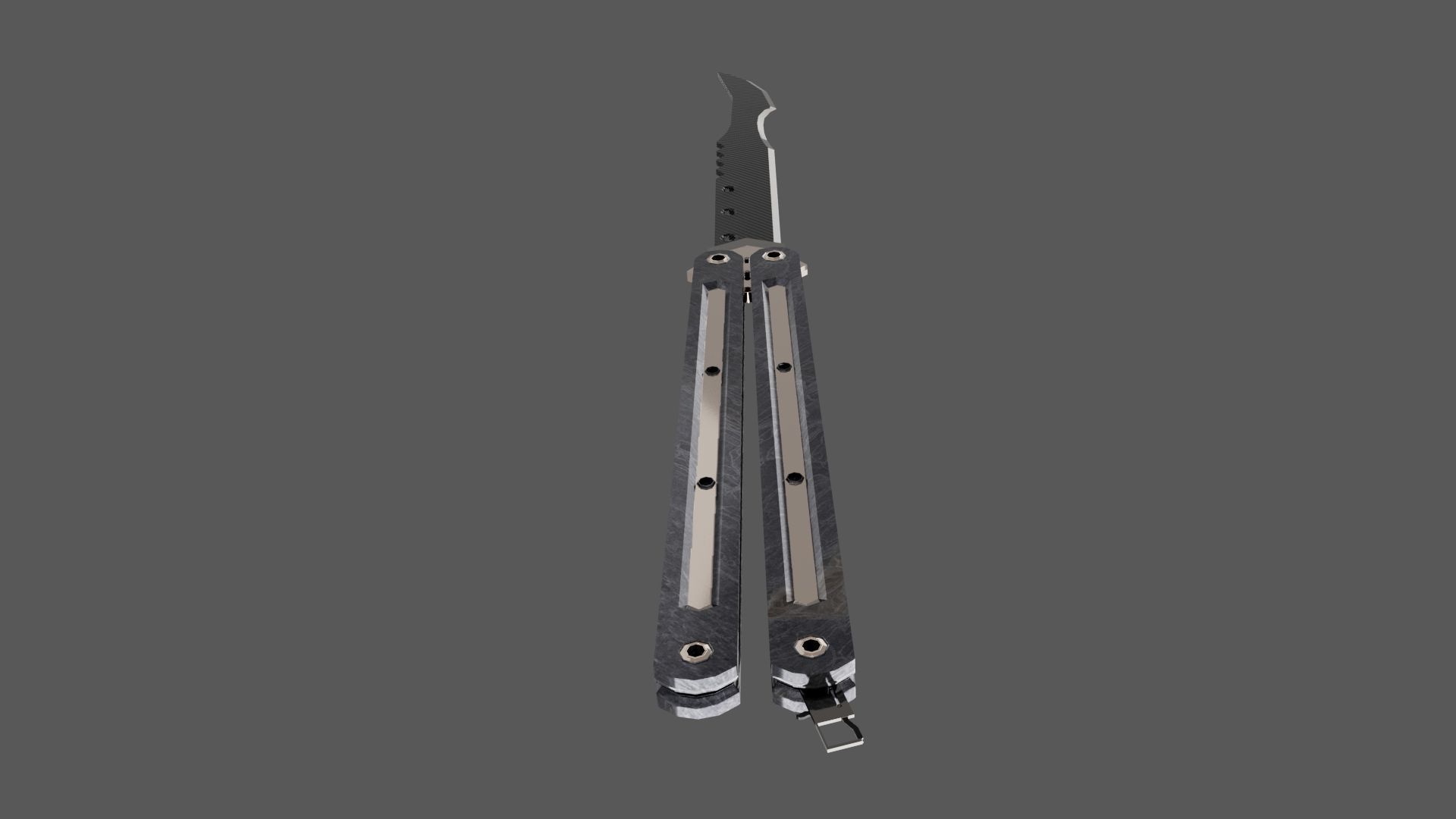 Butterfly Knife Low-poly 3D model_4