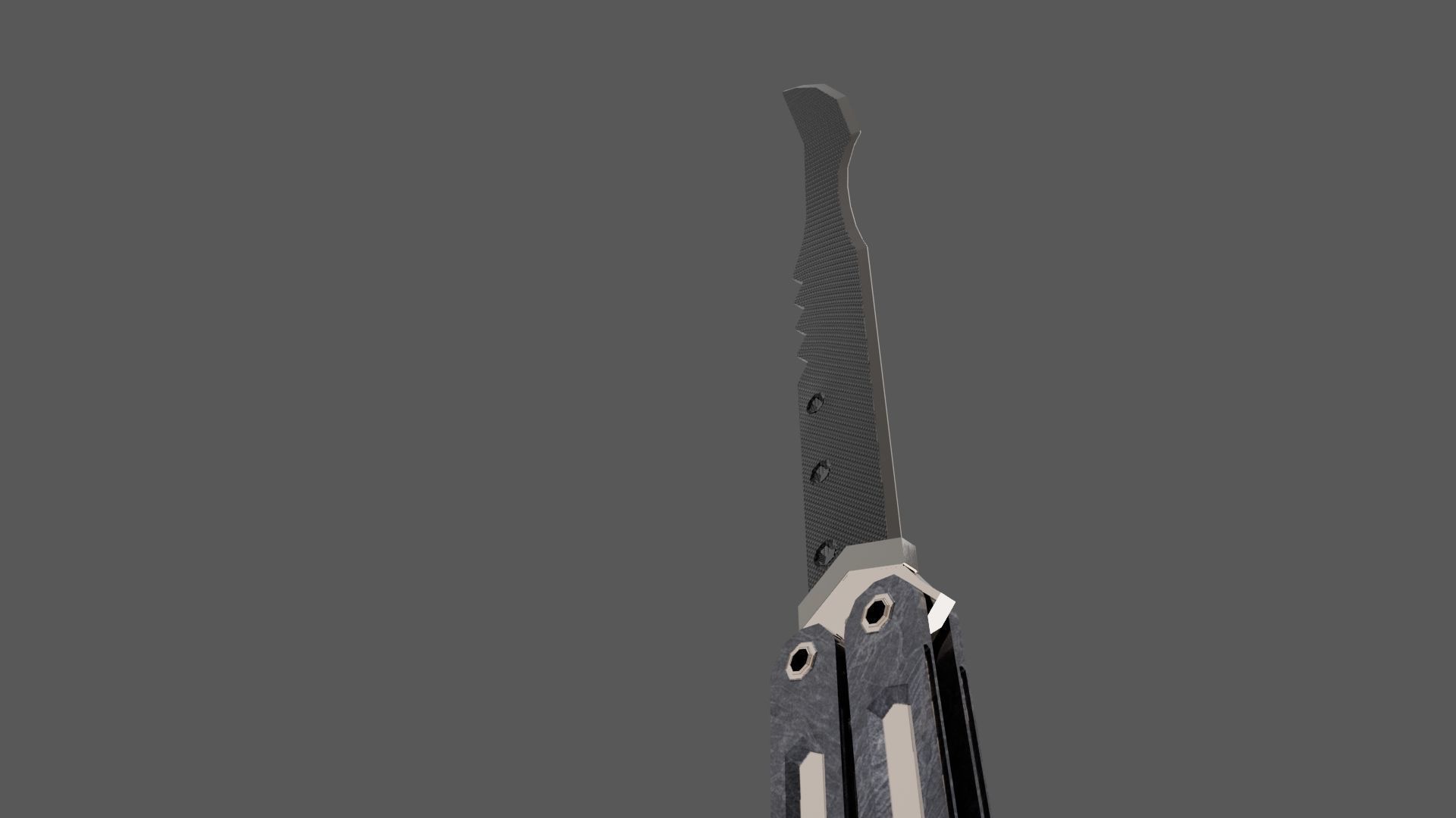 Butterfly Knife Low-poly 3D model_2