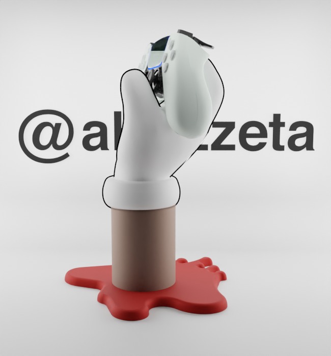 Kaws BFF Companion Hand Controller Stand PS and Xbox Textured Low-poly 3D model_5