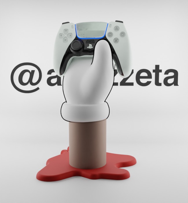 Kaws BFF Companion Hand Controller Stand PS and Xbox Textured Low-poly 3D model_2