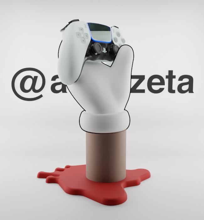 Kaws BFF Companion Hand Controller Stand PS and Xbox Textured Low-poly 3D model_17