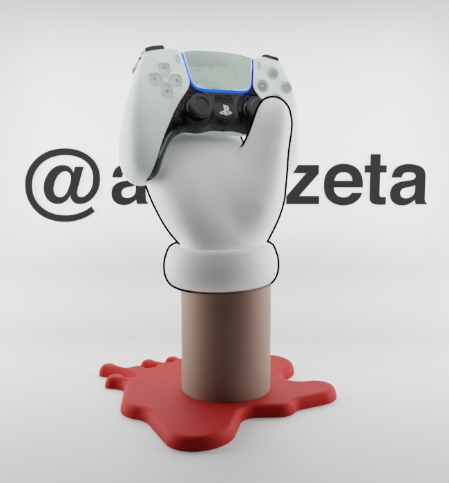 Kaws BFF Companion Hand Controller Stand PS and Xbox Textured Low-poly 3D model_18