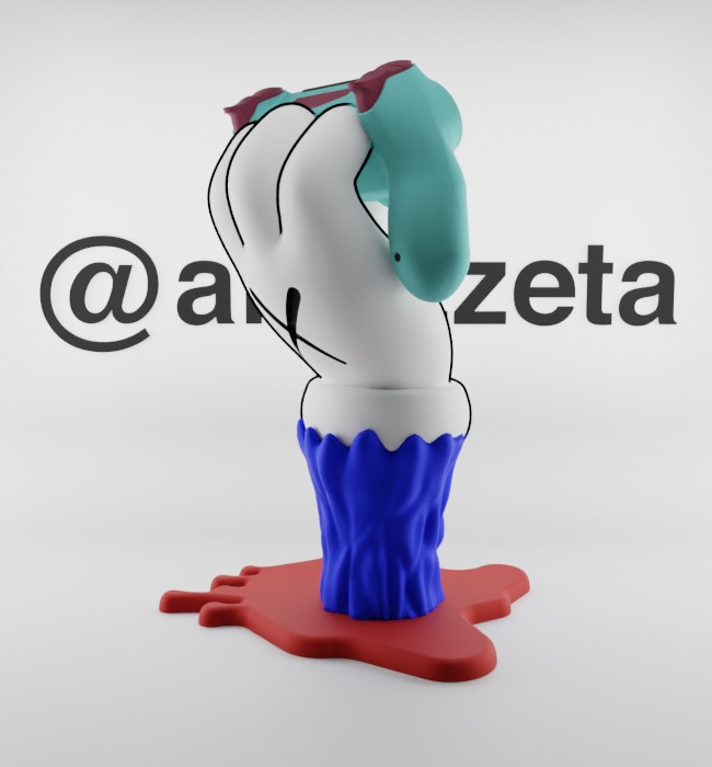 Kaws BFF Companion Hand Controller Stand PS and Xbox Textured Low-poly 3D model_31