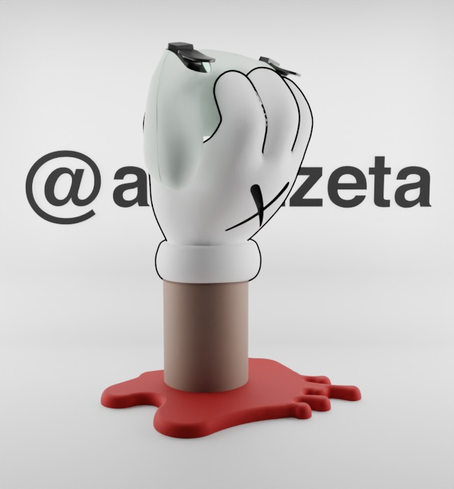 Kaws BFF Companion Hand Controller Stand PS and Xbox Textured Low-poly 3D model_8