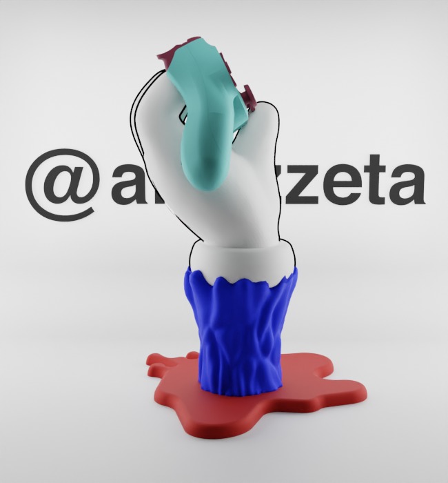 Kaws BFF Companion Hand Controller Stand PS and Xbox Textured Low-poly 3D model_33