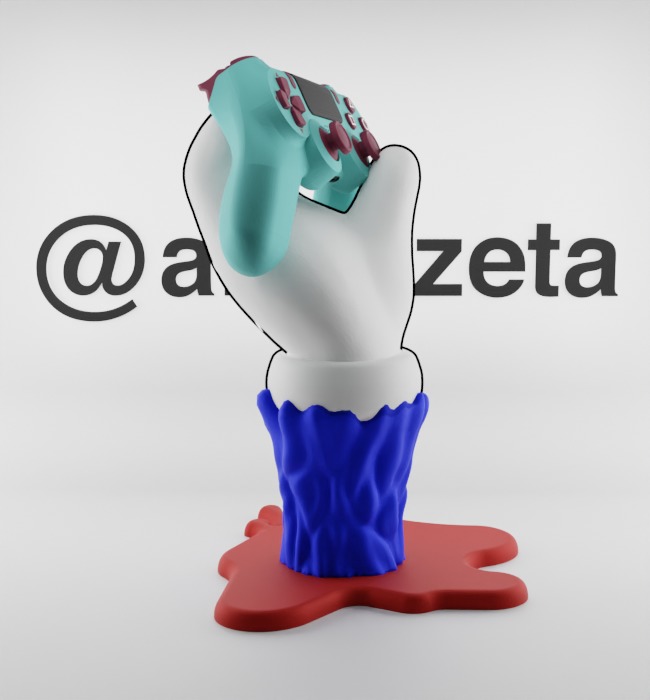 Kaws BFF Companion Hand Controller Stand PS and Xbox Textured Low-poly 3D model_34