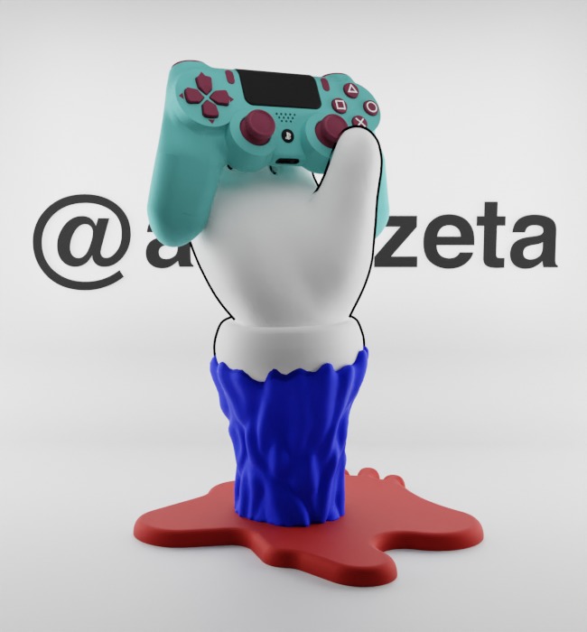 Kaws BFF Companion Hand Controller Stand PS and Xbox Textured Low-poly 3D model_36