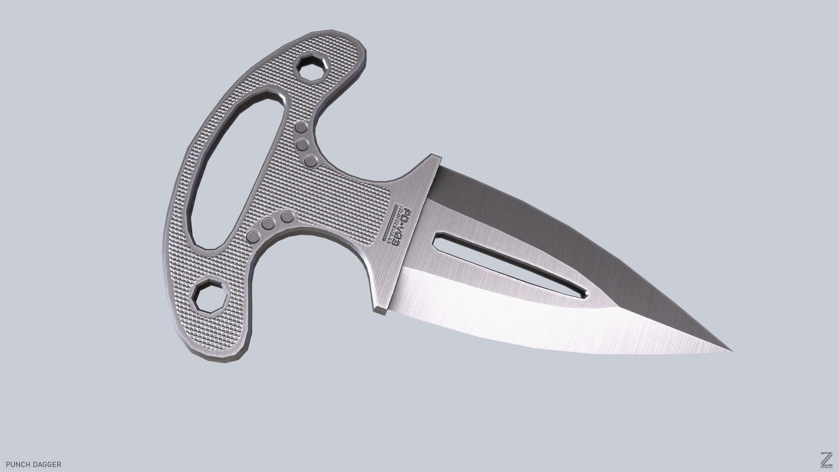 Punch dagger Low-poly 3D model_7