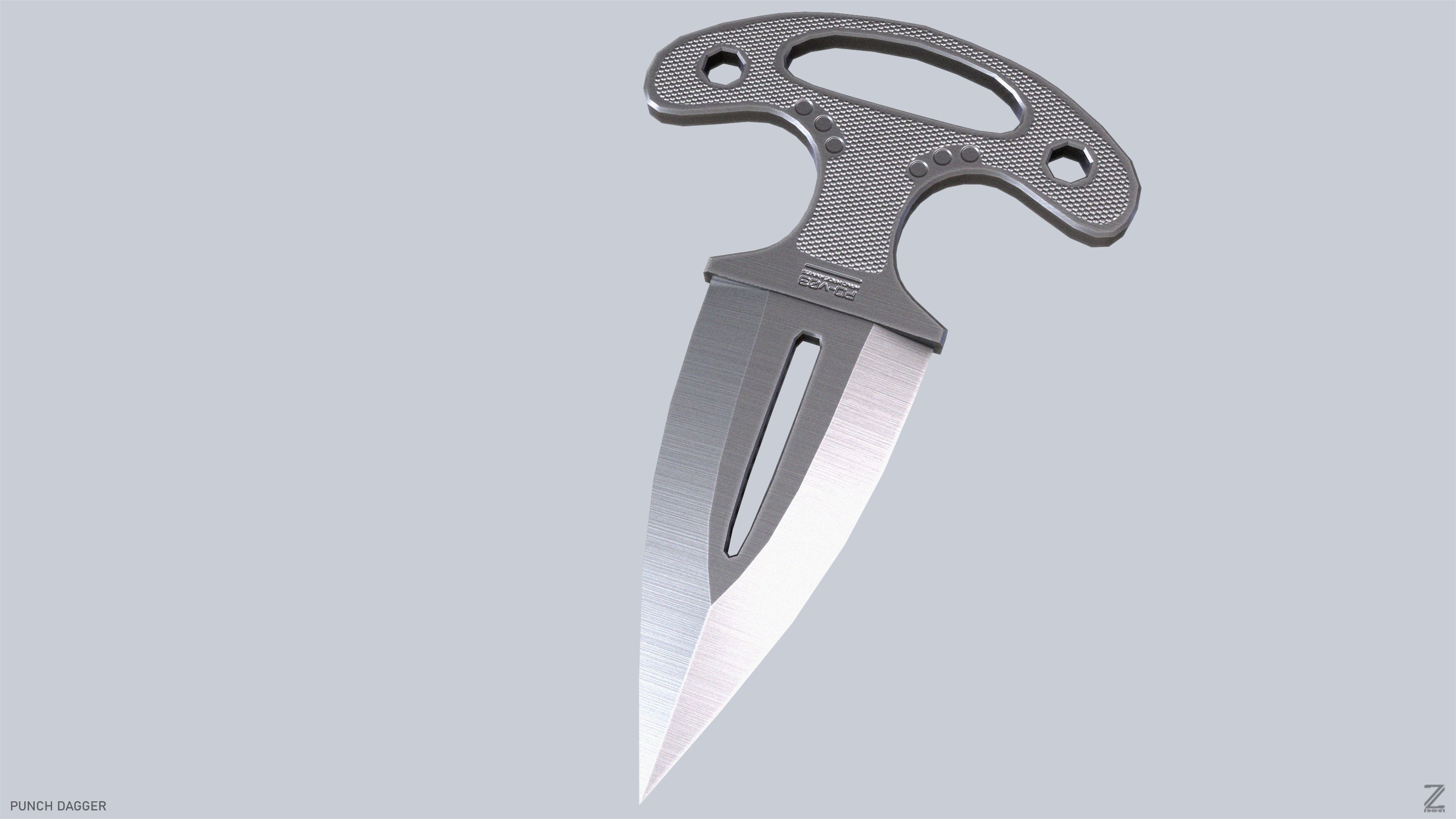 Punch dagger Low-poly 3D model_6