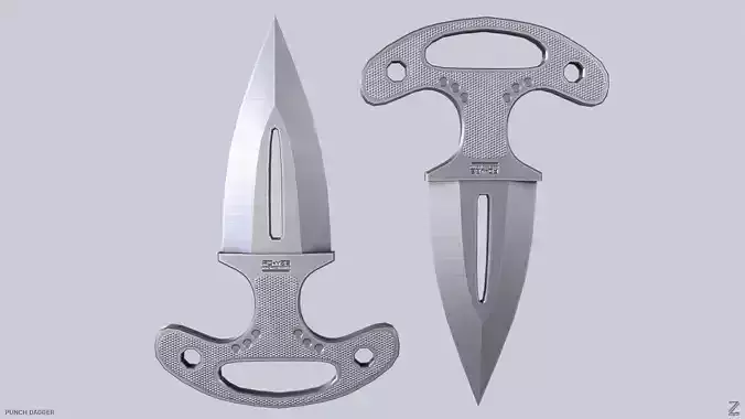 Punch dagger Low-poly 3D model