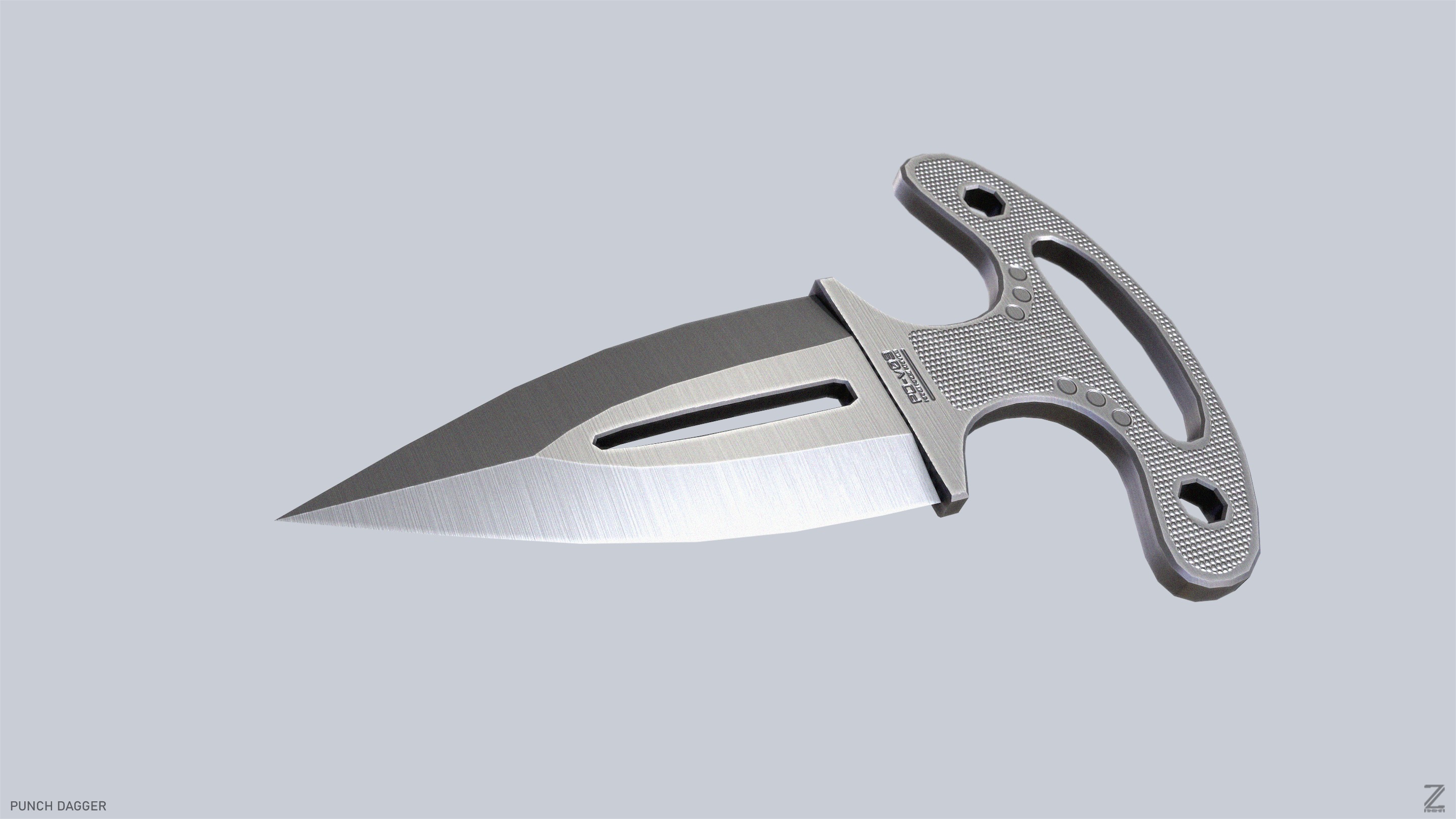 Punch dagger Low-poly 3D model_8